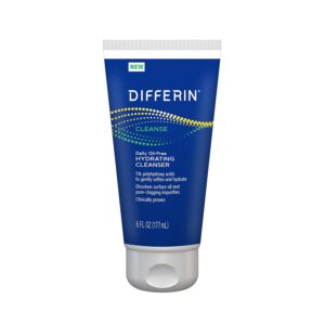 Differin Facial Cleanser, Daily Oil Free Hydrating Face Wash by the makers of Differin Gel, Gentle Skin Care for Acne Prone Skin, PHAs, 6 Oz.
