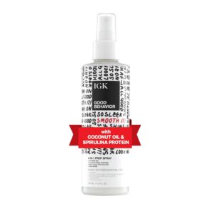 IGK GOOD BEHAVIOR 4-in-1 Prep Spray | Leave In + Detangle + Heat Protectant | Vegan + Cruelty Free |