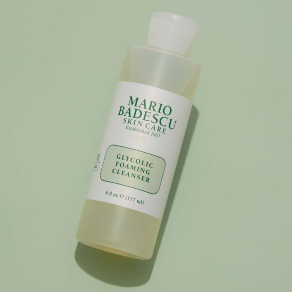 Mario Badescu Glycolic Foaming Cleanser for All Skin Types| Exfoliating Face Wash with Glycolic Acid & Aloe Vera| Visibly Evens Skin Tone & Texture
