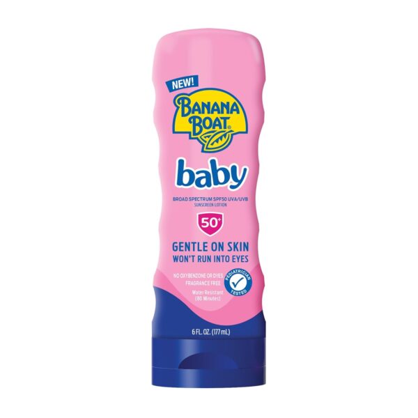 Banana Boat Baby Sunscreen SPF 50, 6oz | SPF 50 Sunscreen for Babies and Toddlers, Beach Essentials, Baby Sunblock, 6oz