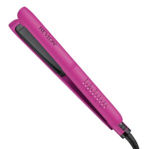REVLON Ceramic Tourmaline 1" Flat Iron - Hair Straightener Evenly Distributes Heat for Less Damage, 5 Preset Temperatures for All Hair Types