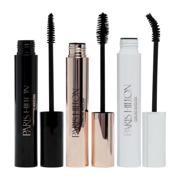 616Ps9D1qvL._SL1500_.jpg Paris Hilton Steal The Show Mascara Trio - Black Waterproof Mascara - Defining, Lengthening, Volumizing, Curling Lifted Eyelashes - Long Lasting Smudge Proof Clump Free Makeup - Gifts for Women - 3 pc
