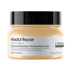 L'Oreal Professionnel Paris Absolut Repair Hair Mask - Nourishing Protein Treatment, Repairs and Softens Medium to Thick Dry, Damaged Hair, Adds Shine