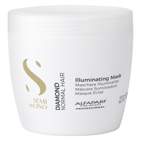 Alfaparf Milano Semi Di Lino Diamond Illuminating Hair Mask - Color Safe Deep Conditioner for Color Treated Hair - Adds Shine and Body - Sulfate, Paraben and Paraffin Free - Professional Salon Quality