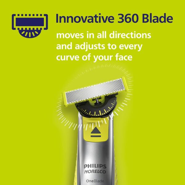 Philips Norelco OneBlade 360 Blades, Genuine Replacement Blades for OneBlade Electric Shaver and Trimmer, Durable Stainless Steel, Trim, Edge and Shave, 3 Pack, QP430/80