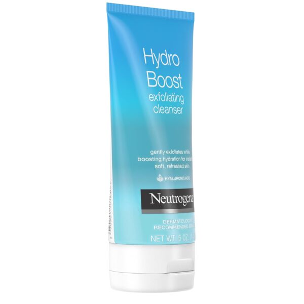 Neutrogena Hydro Boost Gentle Exfoliating Daily Facial Cleanser with Hyaluronic Acid, Clinically Proven to Increase Skin's Hydration Level, Non-Comedogenic Oil-, Soap- & Paraben-Free, 5 Oz, 3 Pack