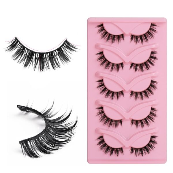 False Eyelashes Fox Eye 10 Pairs Pack 40D Natural Look Fluffy Wispy Cat Eye Lashes Soft Faux Mink Lashes Lightweight D-Curl Eyealshes (F7-2)