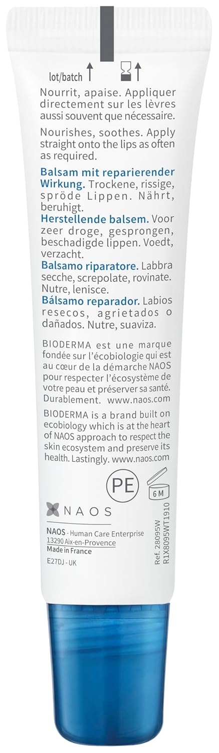 Bioderma Atoderm Lip Balm, Moisturizing and Nourishing Balm for Dry Lips