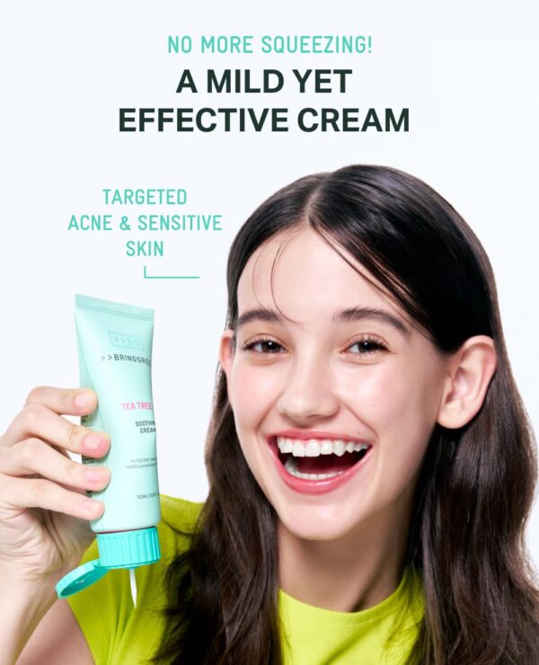 BRING GREEN Tea Tree Cica Soothing Cream Plus 100ml Korean Skin care, calming and soothing, moisturizer for skin, facial cream, trouble care, Blackhead Removing Pore care (Pack of 1)
