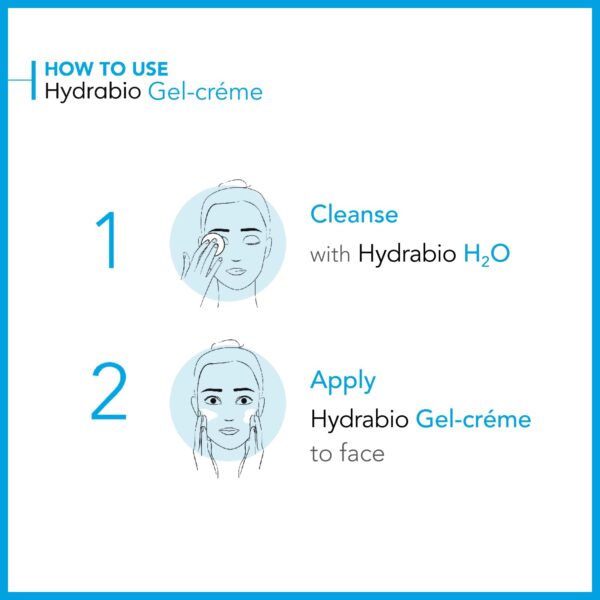 Bioderma Hydrabio Face Cream, Gel Cream Moisturizer, Provides Radiance, Lightweight Face Moisturizer for Normal to Combination Sensitive Skin, 1.33 Fl Oz (Pack of 1)