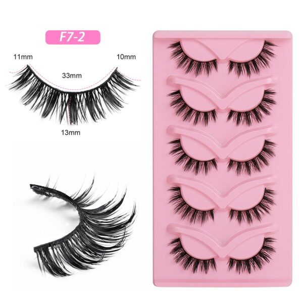 False Eyelashes Fox Eye 10 Pairs Pack 40D Natural Look Fluffy Wispy Cat Eye Lashes Soft Faux Mink Lashes Lightweight D-Curl Eyealshes (F7-2)