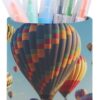 Pen Holder for Desk Modern Leather Pencil Holder Colorful Hot Air Balloon Pencil Container Office Desk Accessories Makeup Brush Storage Pen Cup Pencil Caddy for Office Home Art Supply