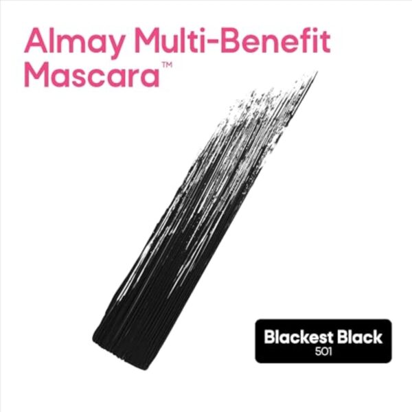 Almay Mascara, Volume, Length, Definition & Conditioning, Multi-Benefit Eye Makeup, Hypoallergenic and Fragrance-Free, 501 Blackest Black