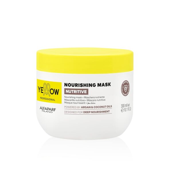 Alfaparf Milano Yellow Professional Moisturizing Hair Mask for Dry Hair - Anti-Frizz Mask that Nourishes, Hydrates, and Replenishes Hair – Deep Conditioner - Adds Shine - Vegan (10.1 fl oz / 300ml)