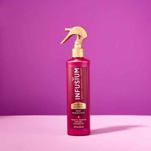 Infusium Repair and Replenish Heat Protector - Nourishing Heat Protection Spray for Hair with Vitamin E and Avocado Oil - Moisture Lock - 7.6 oz (Pack of 2)