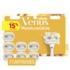 Venus MoistureGlide Women's Razor Blades, With Built-in Shave Gel Bars, 7 Razor Blade Refills