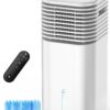 FANCOLE Windowless Portable Air Conditioners with 4Modes & 3Speeds, 15H Timer for Smart Auto-off, 2Gal Tank for 20H Cooling, Evaporative Air Cooler 17 FT Remote, 120° Swing Swamp Cooler No Hose Needed