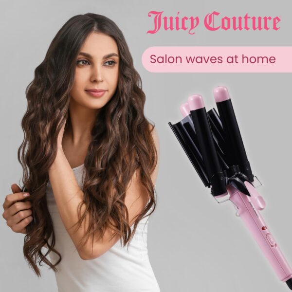 Juicy Couture - Triple Barrel Hair Waver, Long -Lasting Waves Style (Pink)