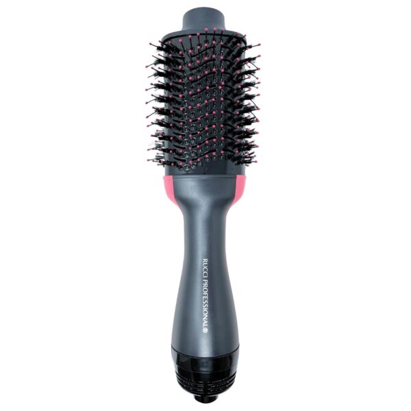 RUCCI Professional 2-in-1 Hairdryer and Volumizing Brush, Ion Thermal Oval Barrel Brush, Swivel Cord, Detangling, Salon Styling Tool Brush, Soft and Smooth Finish, Multiple Heat Setting