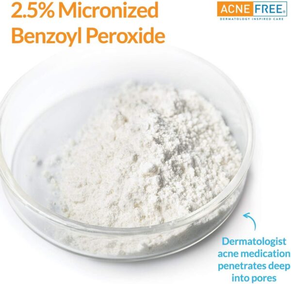 AcneFree Acne Free Oil-Free Cleanser, Benzoyl Peroxide 2.5% with Glycolic Acid to Prevent and Treat Breakouts Unscented, 8 Fl Oz