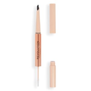 Revolution, Fluffy Brow Filter Duo, 2-in-1 Eyebrow Pencil & Gel, Enhances & Shapes Brows, Vegan & Cruelty Free, Granite, 1 piece