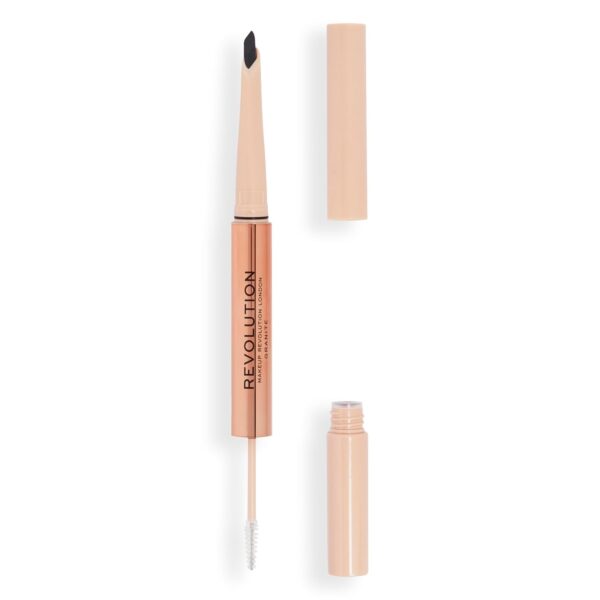 Revolution, Fluffy Brow Filter Duo, 2-in-1 Eyebrow Pencil & Gel, Enhances & Shapes Brows, Vegan & Cruelty Free, Granite, 1 piece