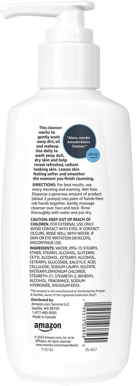 Amazon Basics Replenishing Cleanser Exfoliating Face Wash, Unscented, 6.78 fl oz (Pack of 1)