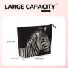 Linen Makeup Bag For Women, Waterproof Travel Cosmetic Organizer Lightweight Zipper Travel Toiletry Bag Organizer Animal Zebra Makeup Brushes Storage Bag