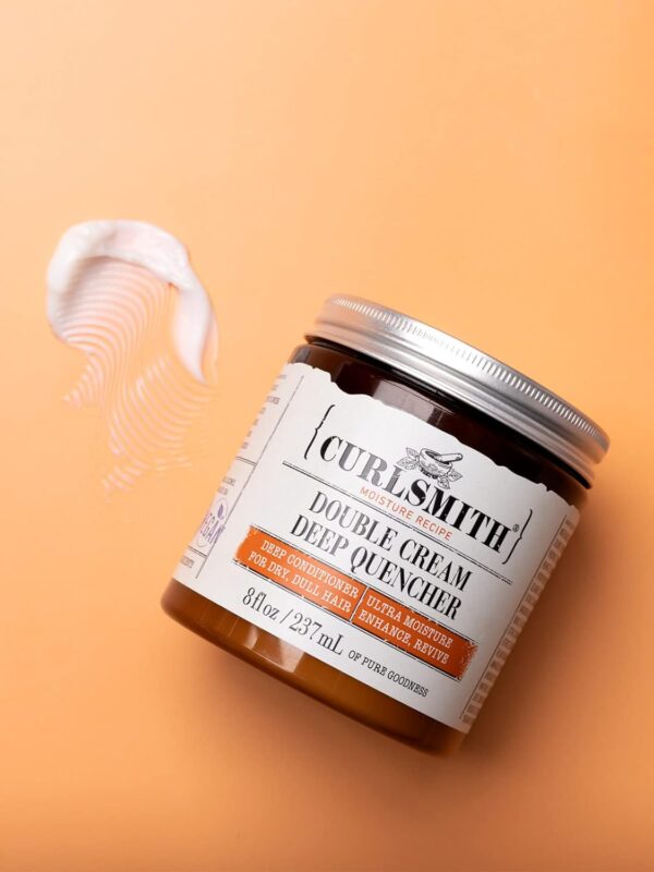 CURLSMITH - Double Cream Deep Quencher - Vegan Moisturising Deep Conditioner for Ultra Dry, Wavy, Curly or Coily Hair (8 oz / 227g)