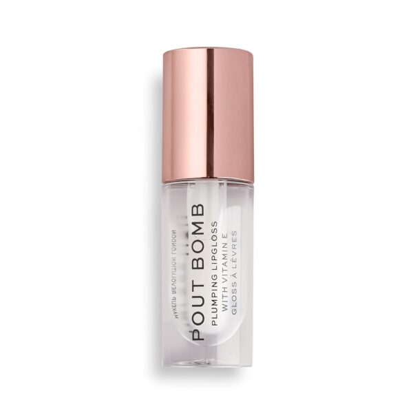 Revolution, Pout Bomb Plumping Lip Gloss, High Shine, Rich Glossy Pigment, Infused with Vitamin E, Glaze Clear, 0.15 fl oz