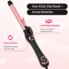 Rotating Curling Iron - 1 Inch Automatic Curling Iron for Fast Long-Lasting Curler Waves, Dual Voltage Automatic Hair Curler with Adjustable Temp and LCD Display for Effortless Beach Waves, Rose Gold