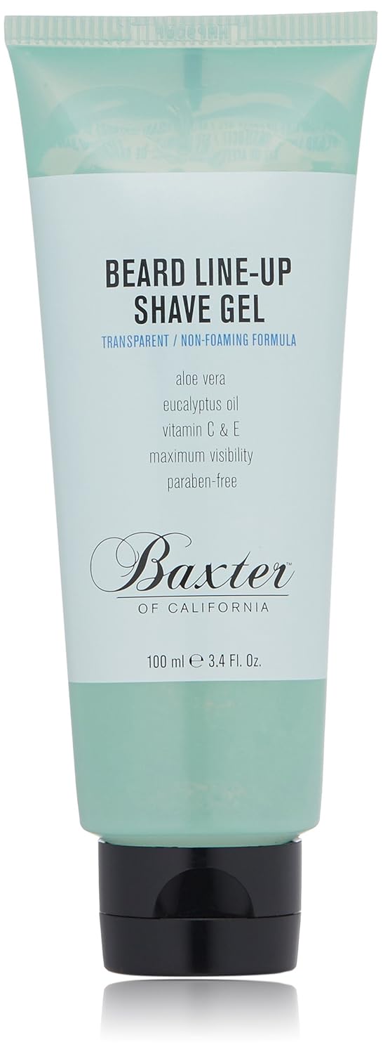 Baxter of California Beard Line-Up Shave Gel for Men |Non-Foaming | Paraben-Free | 3.4 fl. Oz.