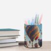 Pen Holder for Desk Modern Leather Pencil Holder Colorful Hot Air Balloon Pencil Container Office Desk Accessories Makeup Brush Storage Pen Cup Pencil Caddy for Office Home Art Supply