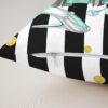Erosebridal Pack of 4 Black and Turquoise Throw Pillow Covers Fashion Black White Girly Cushion Cases Modern Flower Floral Perfume Striped Pillow Covers High Heels Magazine Books Decor,18x18 Inch