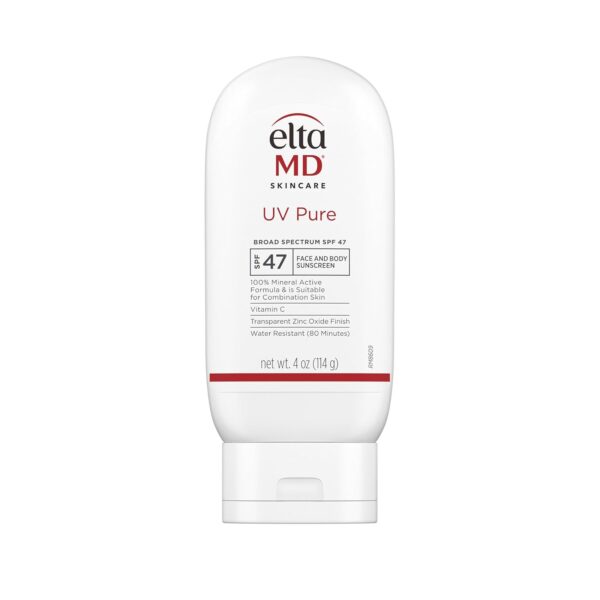 EltaMD UV Pure Face and Body Sunscreen, SPF 47 Mineral Sunscreen for Kids and Adults, Water Resistant Up to 80 Minutes, Oil Free Zinc Oxide Formula
