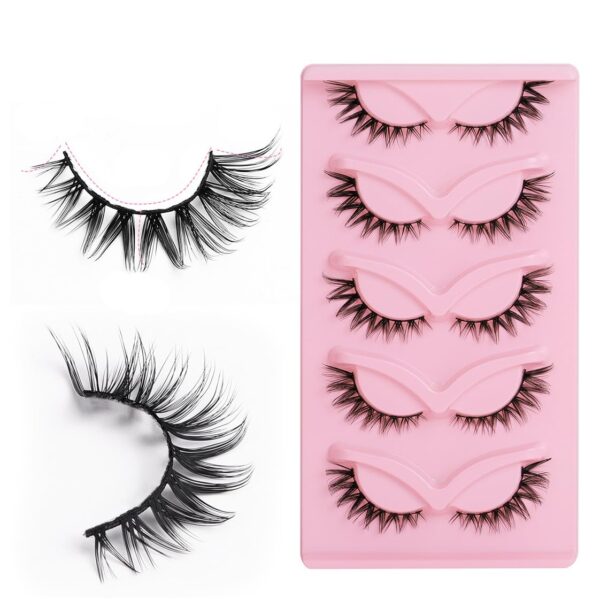 False Eyelashes Fox Eye 10 Pairs Pack 40D Natural Look Fluffy Wispy Cat Eye Lashes Soft Faux Mink Lashes Lightweight D-Curl Eyealshes (F7-5)