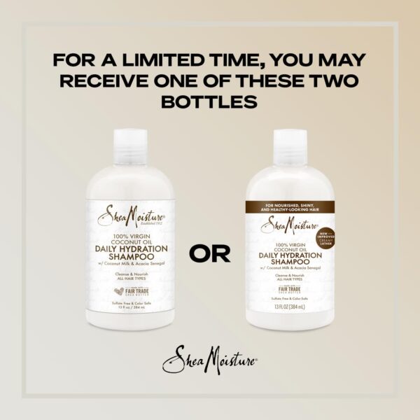 SheaMoisture Daily Hydration Shampoo 100% Virgin Coconut Oil for All Hair Types Sulfate-Free 13 oz