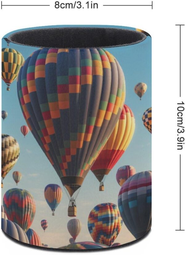 Pen Holder for Desk Modern Leather Pencil Holder Colorful Hot Air Balloon Pencil Container Office Desk Accessories Makeup Brush Storage Pen Cup Pencil Caddy for Office Home Art Supply