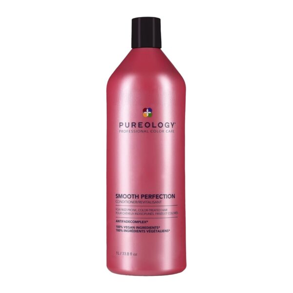 Pureology Smooth Perfection Conditioner - For Frizzy and Color-Treated Hair, Detangles & Controls Frizz, Sulfate-Free & Vegan