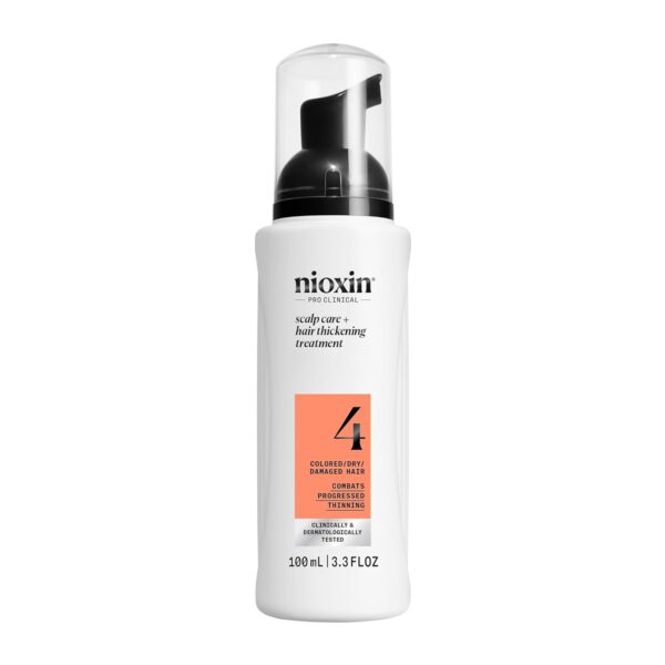 Nioxin System 4 Scalp Care + Hair Thickening Leave-In Treatment for Colored, Dry & Damaged Hair with Progressed Thinning | Maintain Vibrant Color | Nourish & Boost Density with Niacinamide & Biotin