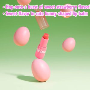 Lip Smacker Bunny Lip Balm, Moisturizing & Hydrating Lip Care, Fun & Collectible Easter Gift for Kids & Lip Balm Lovers - Strawberry (Pack of 2)