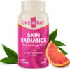 One A Day Skin Radiance, Skin Supplement to Support Hydration & Glow with Blood Orange Extract & Collagen Health with Vitamin C & Vitamin E, 30 Capsules