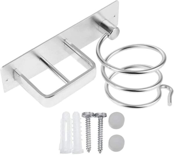 Hair Dryer Holders, Hair Dryer Holder, Spiral Shelf Tool Organizer Wall Mount, Space-Saving Aluminum Alloy Blow Stand for Dressing Table Bathroom