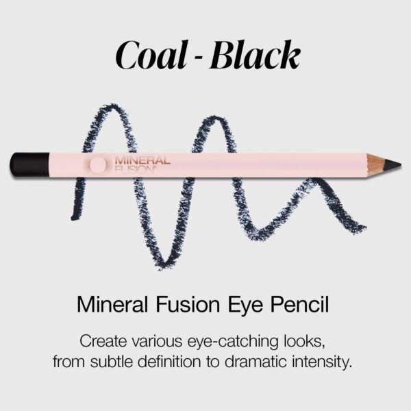 Mineral Fusion Eye Pencil, Black Eyeliner with Soothing Chamomile, Meadowfoam & Vitamin E, Velvety Smooth, Hypoallergenic Eye Makeup to Line & Define, Long-Lasting Eyeliner Pencil, Coal, 0.04 Oz