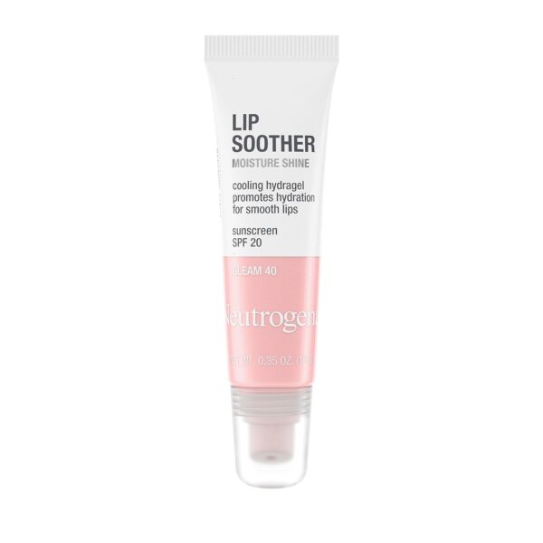 Neutrogena MoistureShine Lip Soother Gloss with SPF 20 Sun Protection, High Gloss Tinted Lip Moisturizer with Hydrating Glycerin and Soothing Cucumber for Dry Lips, Gleam 40, .35 oz