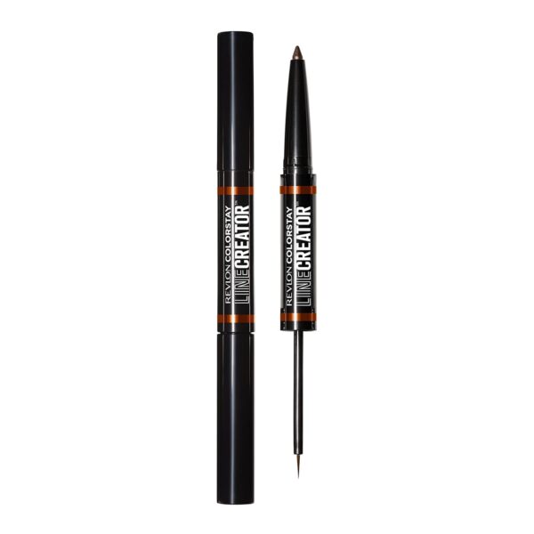 REVLON Liquid Eyeliner & Smoky Kohl Pencil, ColorStay Line Creator Eye Makeup, Waterproof & Transferproof, 152 Leathercraft, 0.004 oz
