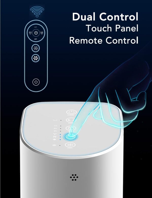 35 INCH Evaporative Air Cooler, 3-IN-1 Quiet Portable Air Conditioners with 3 Speed, 50W Energy Saving Oscillating Cooling Fan, 7H Smart Timer, Remote, Windowless Air Conditioner White