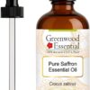 Pure Saffron Essential Oil (Crocus sativus) with Glass Dropper Steam Distilled 120ml (4 oz)