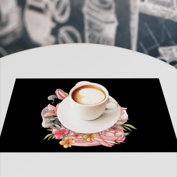 Floral Perfume Bottle Illustration Placemats Washable PVC Table Mats Kitchen Table Placemat for Indoor Outdoor