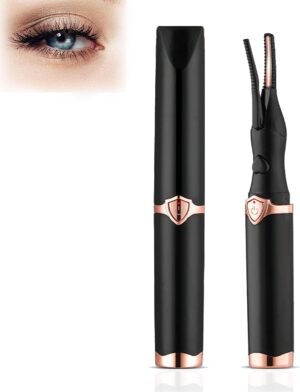 Gettoreach Electric Eyelash Curler, Heated Eyelash Curler, USB Rechargeable Lash Curlers Comb for Women, 3 Temperature & Long-Lasting (Black)